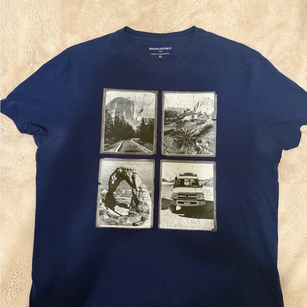Banana Republic Blue Adventure Graphic Tee